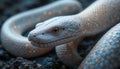 Close-up of Albino Python Snake Showing Detailed Scales and Eye
