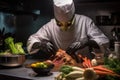 close-up of alien chef chopping ingredients for amazing earth meal