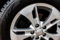 Close up of alloy car wheels