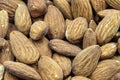 Close up Almond. food background. Hortizonal view