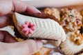 Close-up of almond made moroccan sweet