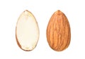 Close-up of Almond nut with half slices