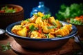 Aloo gobi potato and cauliflower curry Indian Punjabi vegetarian food generative Ai