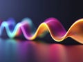 A close-up of alphabet letters transitioning into dynamic, flowing sound waves.