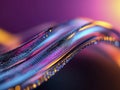 A close-up of alphabet letters transitioning into dynamic, flowing sound waves.