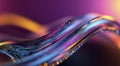 A close-up of alphabet letters transitioning into dynamic, flowing sound waves.