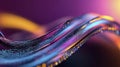 A close-up of alphabet letters transitioning into dynamic, flowing sound waves.