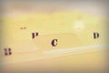 Close up of alphabetical index cards in box Royalty Free Stock Photo