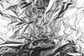 Close up of aluminium foil crumpled. Silver aluminium foil texture background. Abstract metallic paper pattern. Texture of crumple