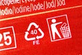 Close-up of aluminium recycling symbol 40 FE