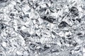 Close up of aluminum foil crumpled, Top view Royalty Free Stock Photo