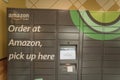 Close-up of Amazon Locker self-service parcel delivery, pickup a Royalty Free Stock Photo