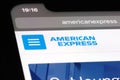 close up American Express Company (Amex) brand logo