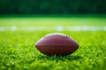 Close-up of American football on artificial turf Royalty Free Stock Photo