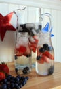 Close up American Holiday Summer fruit and water infustion with berries Royalty Free Stock Photo