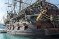 Close Up of the Anchor of an Ancient Pirate Galeon Royalty Free Stock Photo