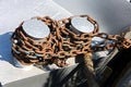 Close up of anchor chain Royalty Free Stock Photo