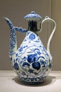Ancient Chinese blue-and-white porcelain teapot Royalty Free Stock Photo