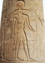 Close-up of an ancient column in Temple of Kom Ombo, Egypt Royalty Free Stock Photo