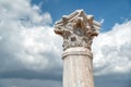 Close-up of an ancient pillar at Kourion Archaeological Site. L:imassol District, Cyprus