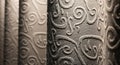 Elegant Embossed Fabric Texture with Scrollwork Pattern Royalty Free Stock Photo