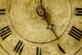 Close up of an ancient weathered clock Royalty Free Stock Photo