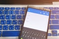 Close up Android device Showing Compose a new email application