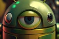 close-up of android's face, with its unnervingly humanlike features