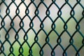 Close Up Angle of Green Chain Link Fence