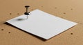 Blank White Paper Pinned to a Corkboard Mockup Royalty Free Stock Photo