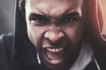 Close up of an angry African American guy Royalty Free Stock Photo