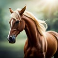 Close up animal of a horse, created with generative AI technology