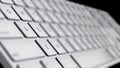 Close-up animation of white buttons of keyboard. Computer keyboard, animation