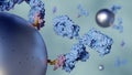 Close up antibody-conjugated magnetic nanoparticles