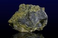 Close up antimony mineral in stone, stibnite