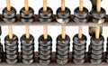 Close up Antique abacus isolated on white background