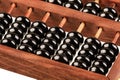 Close up of antique Chinese Abacus isolated on white background