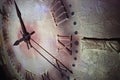 Close up of an antique clock and the time is almost midnight. Concept of time,the past or deadline Royalty Free Stock Photo