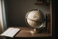 Close-up of an antique globe on a desk Royalty Free Stock Photo