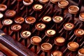 Close-up of antique typewriter keyboard from first world war. Low depth of field. Royalty Free Stock Photo