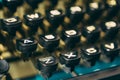 Close Up Of Antique Typewriter Keys. Old Manual Royalty Free Stock Photo