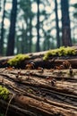 A Colony of Ants Crawling on a Fallen Log in a Forest Royalty Free Stock Photo