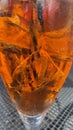 Close up of an aperol glass Royalty Free Stock Photo