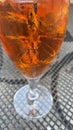 Close up of an aperol glass Royalty Free Stock Photo