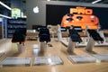 Close up of Apple iPhone 17 Pro Max and iPhone 17 Pro smartphones in technology store. Royalty Free Stock Photo