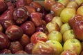 Close-up of apples on display in market Royalty Free Stock Photo