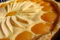 Close up of an apricot and apple pie