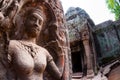 Close-up of Apsara stone carving