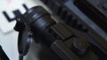 Close up of ar15 assault military rifle with a sight