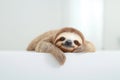Close-Up of Arafed Sloth Lying on Side in Tranquil Scene. Royalty Free Stock Photo